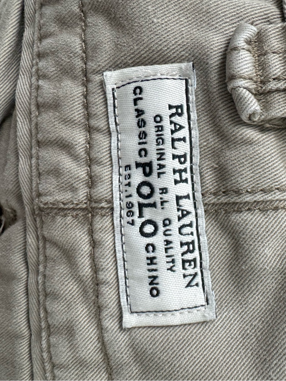Polo Ralph Lauren Khaki Cargo Shorts Tan Beige Asymmetrical Belt Loops Size 40